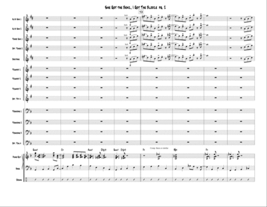 She Got The Benz, I Got The Blooze Jazz Ensemble scores gallery preview page 3