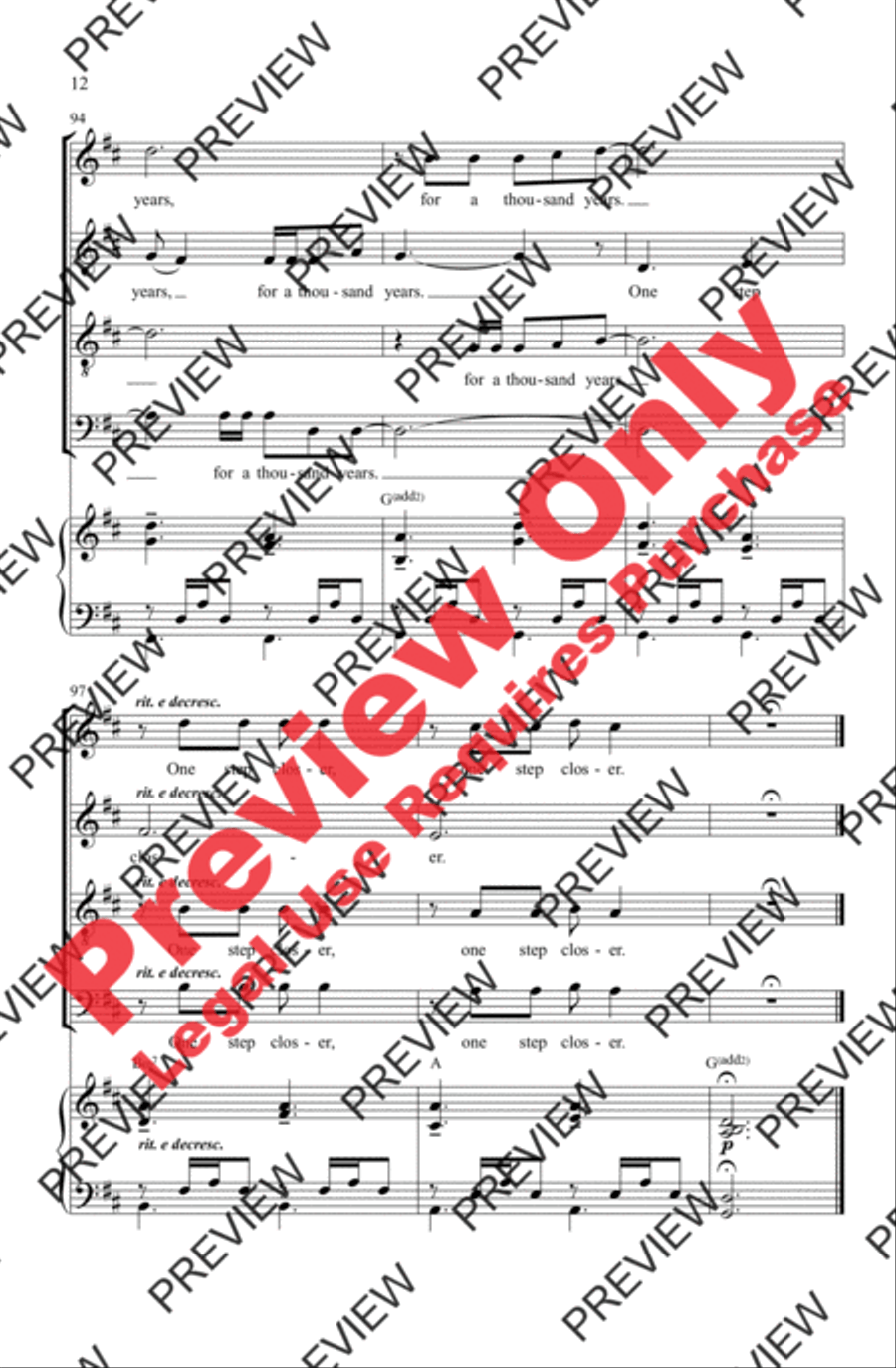 A Thousand Years 4-Part scores gallery preview page 12
