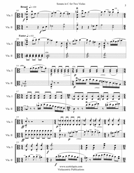 Sonata in C and The Four Seasons of New England (for two violas)