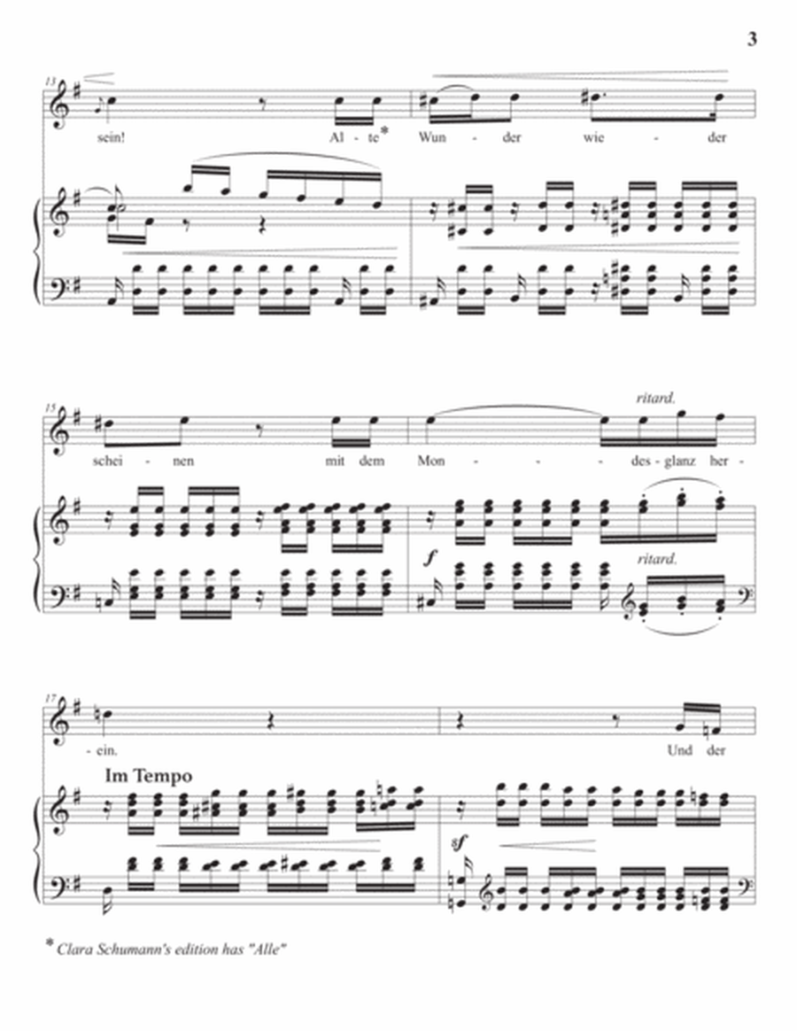 SCHUMANN: Frühlingsnacht, Op. 39 no. 12 (in 8 keys: G, F-sharp, F, E, E-flat, D, D-flat, C major)