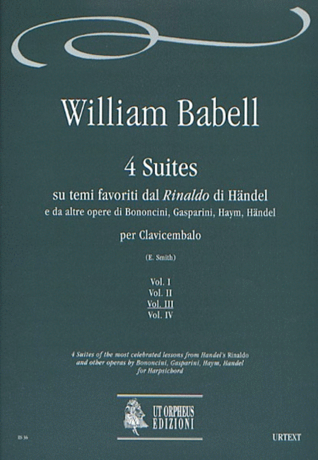 4 Suites of the most celebrated lessons from Handels Rinaldo and other operas by Bononcini, Gasparini, Haym, Handel