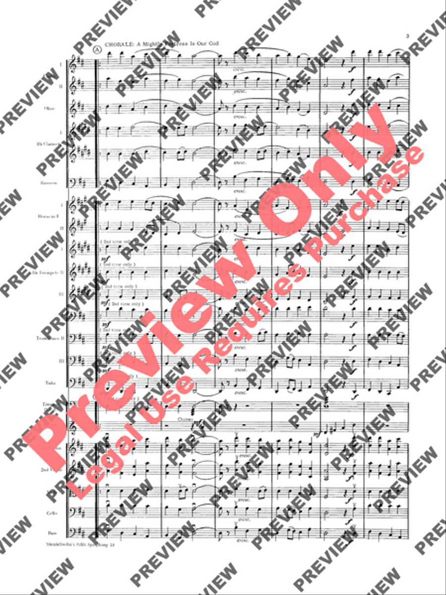 Mendelssohn's 5th Symphony Reformation, 4th Movement Full Orchestra scores gallery preview page 4