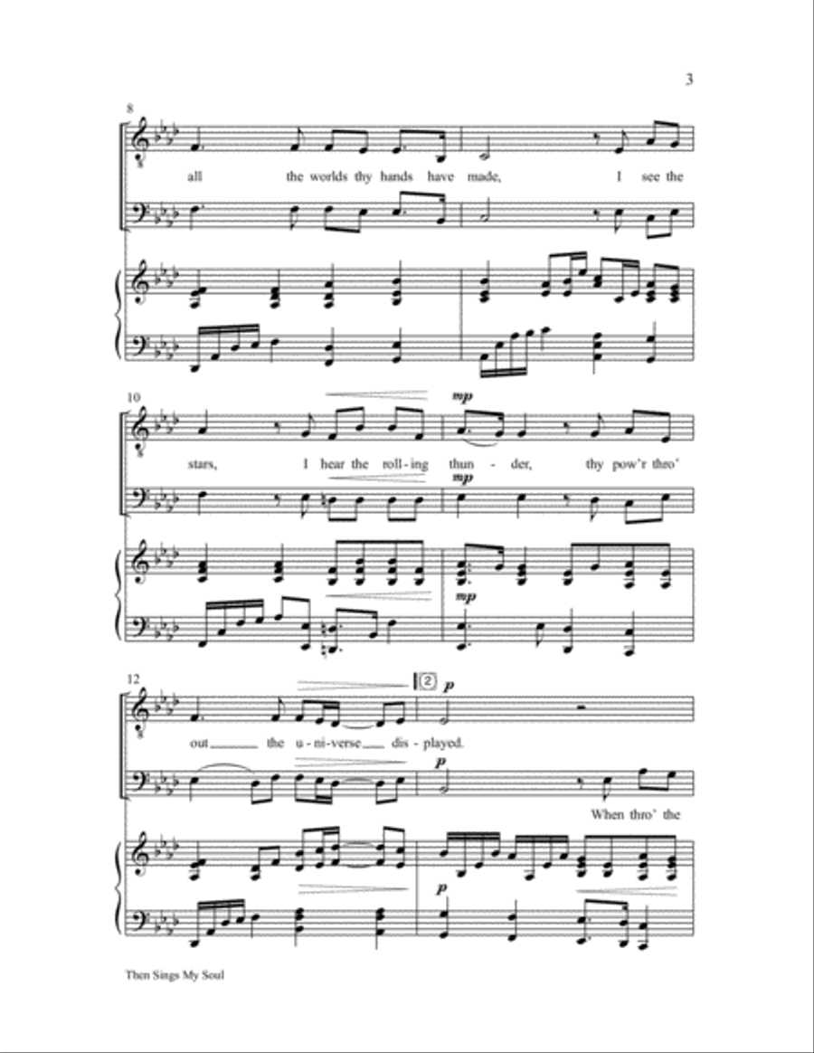 Then Sings My Soul (How Great Thou Art) Choir scores gallery preview page 3