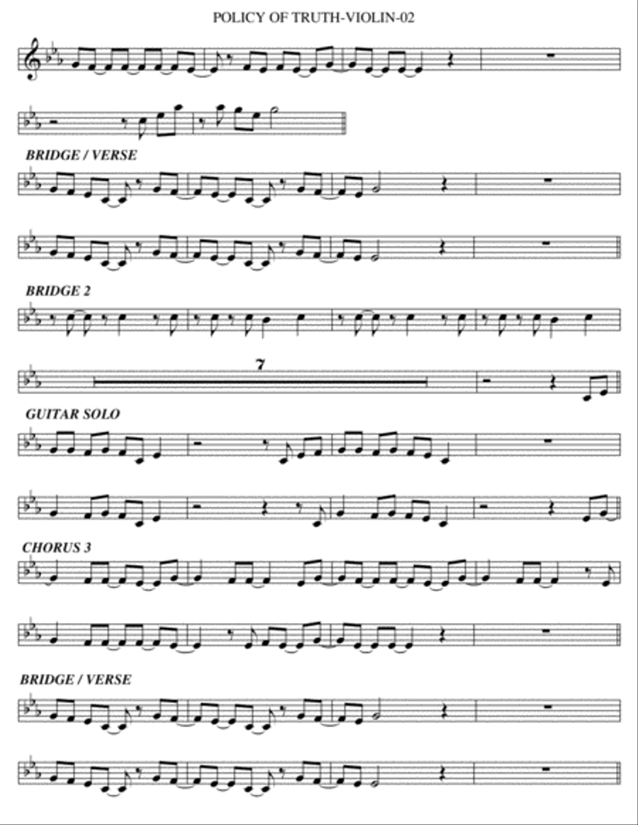 Policy Of Truth Policy Of Truth Violin Solo scores gallery preview page 2