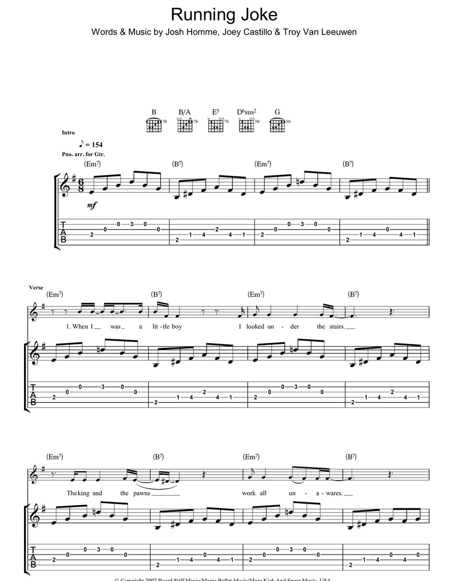 Running Joke Electric Guitar scores gallery preview page 1