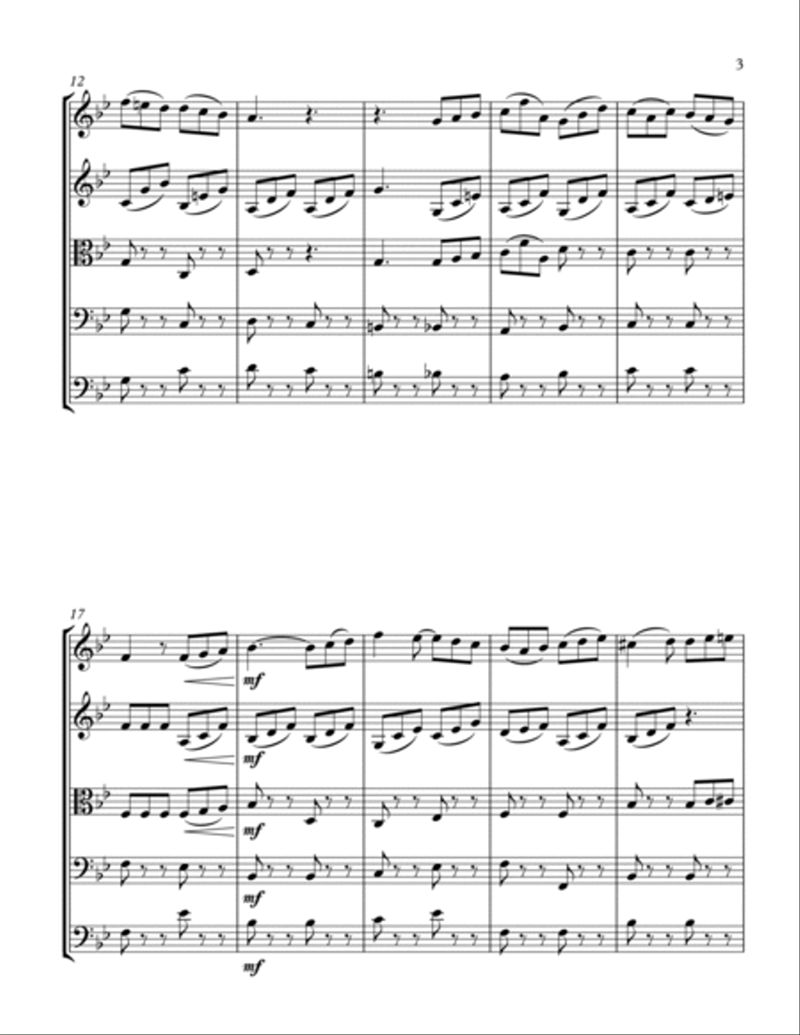 MARRIAGE OF FIGARO - LE NOZZE DI FIGARO - SULL'ARIA - Mozart -String Orchestra, Intermediate Level f String Orchestra scores gallery preview page 5