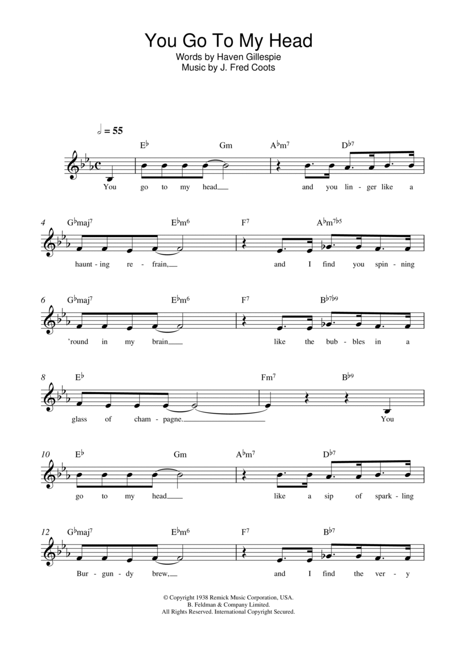 You Go To My Head Piano scores gallery preview page 1