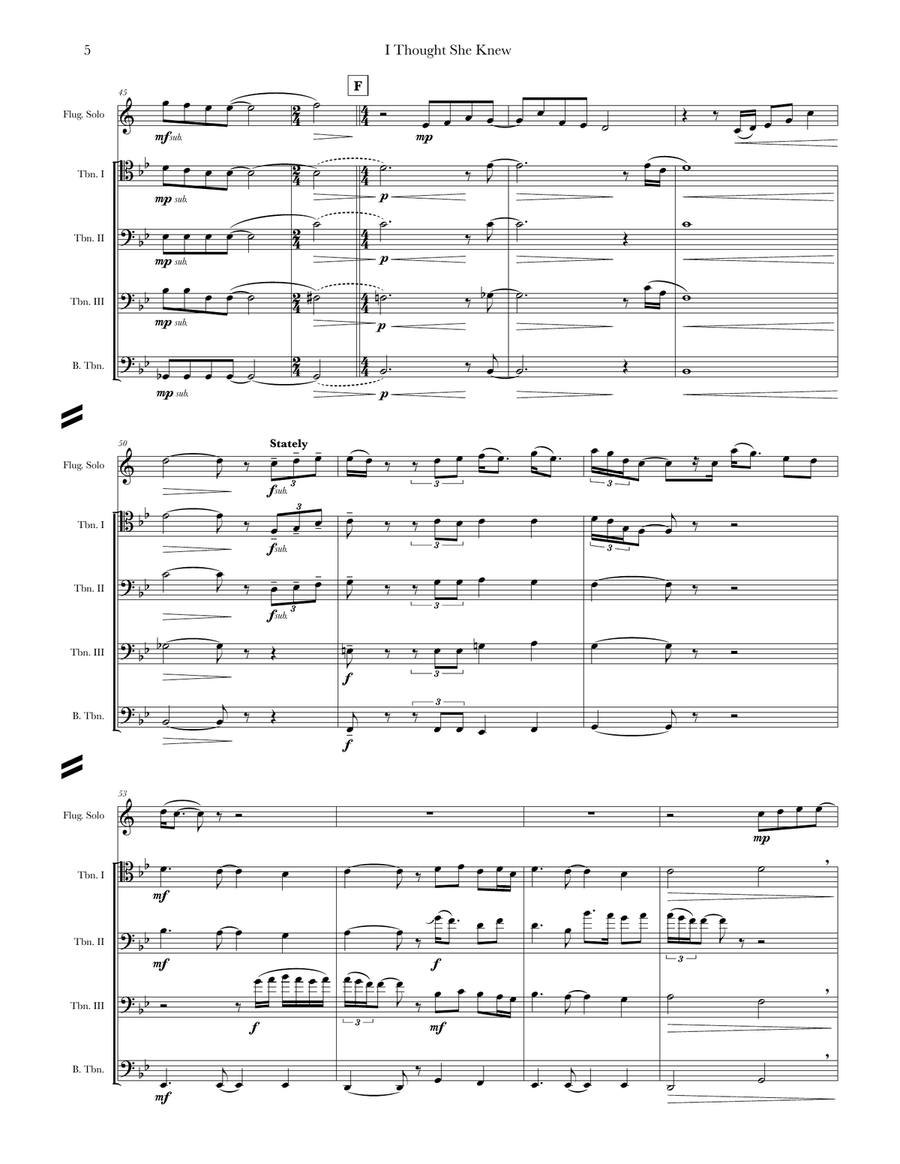 I Thought She Knew I Thought She Knew Brass Quartet scores gallery preview page 6
