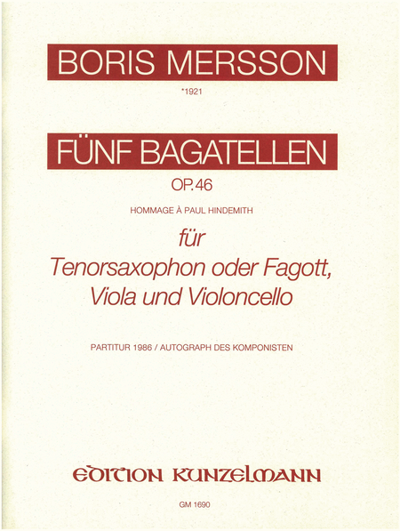 5 Bagatelles, Tribute to Paul Hindemith
