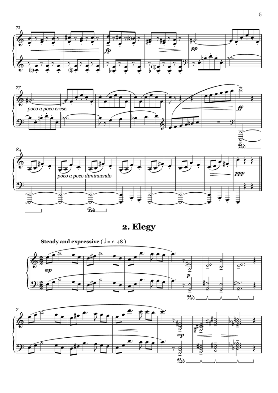 Three Improvisations (for piano solo) Piano Solo scores gallery preview page 5