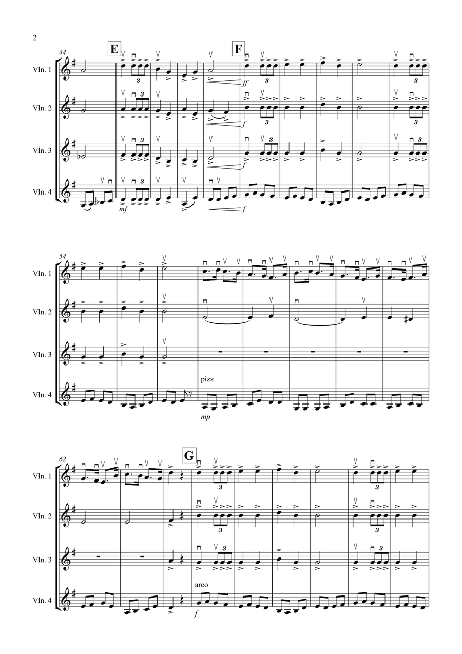 March (Fantasia from the Nutcracker) for Violin Quartet Violin Solo scores gallery preview page 2