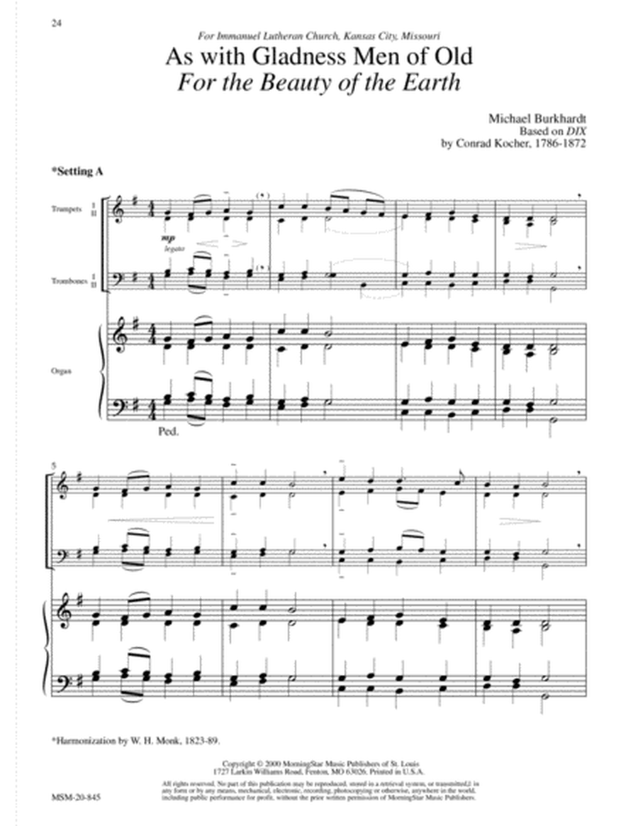 Five Hymn Accompaniments for Brass Quartet and Organ, Set 4 image number null