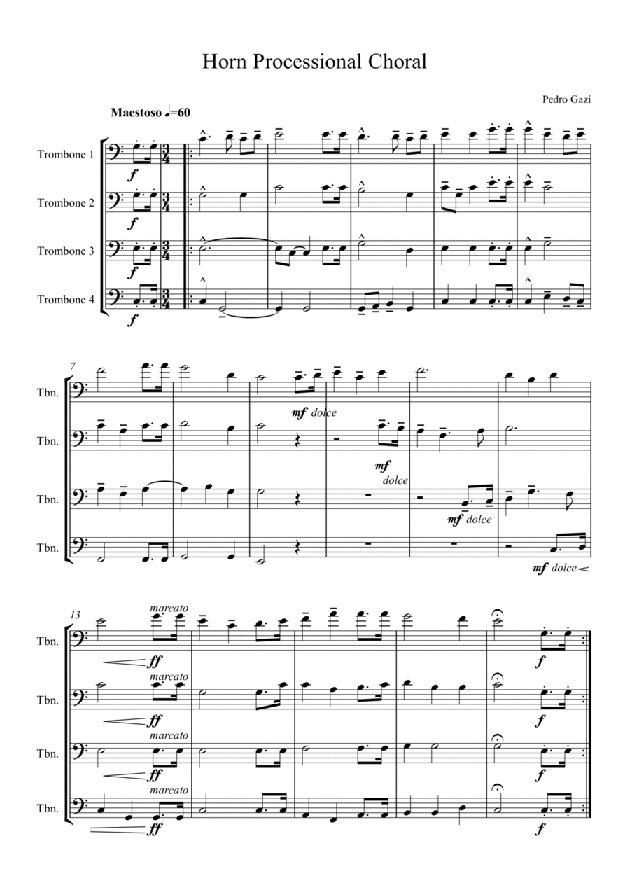 Horn Processional Choral 4-Part scores gallery preview page 1