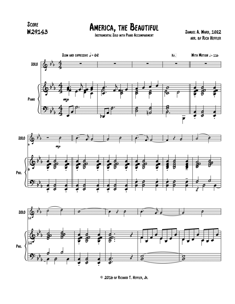 America The Beautiful Cello Solo scores gallery preview page 1