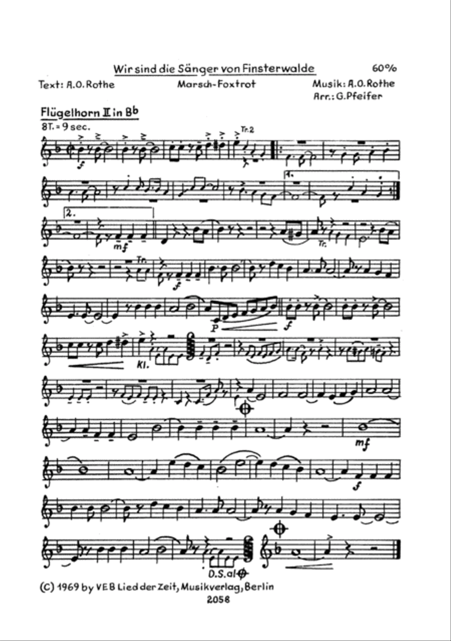 Wir sind die Sanger von Finsterwalde Clarinet scores gallery preview page 2