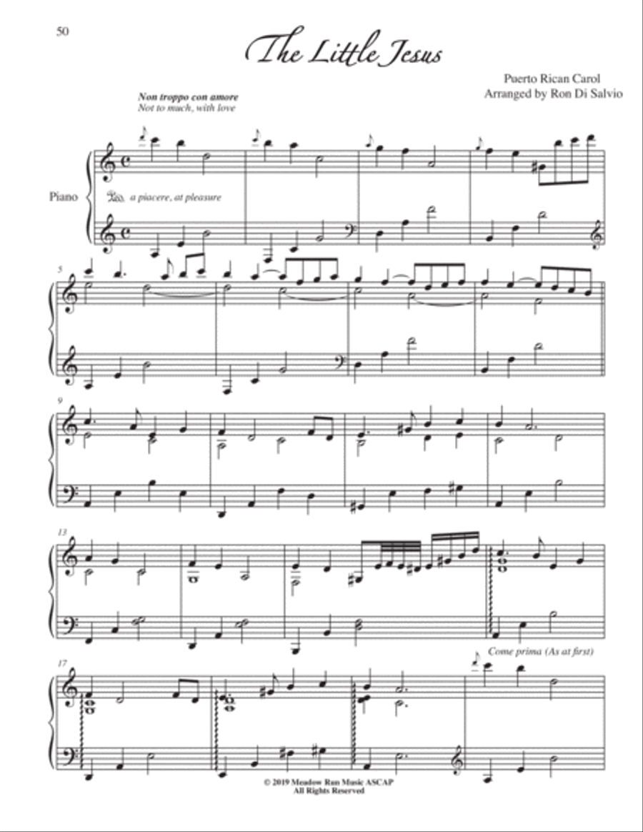 The Little Jesus - Puerto Rican Carol Piano Solo scores gallery preview page 1