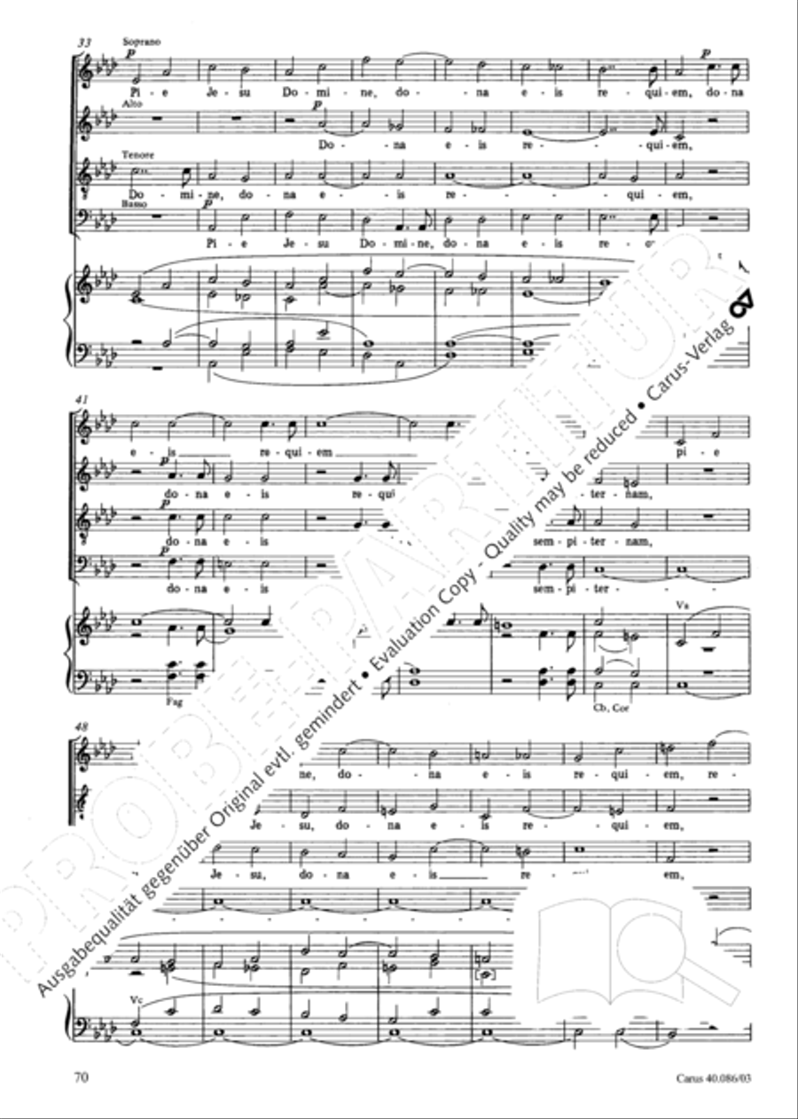 Requiem in C minor 4-Part scores gallery preview page 71