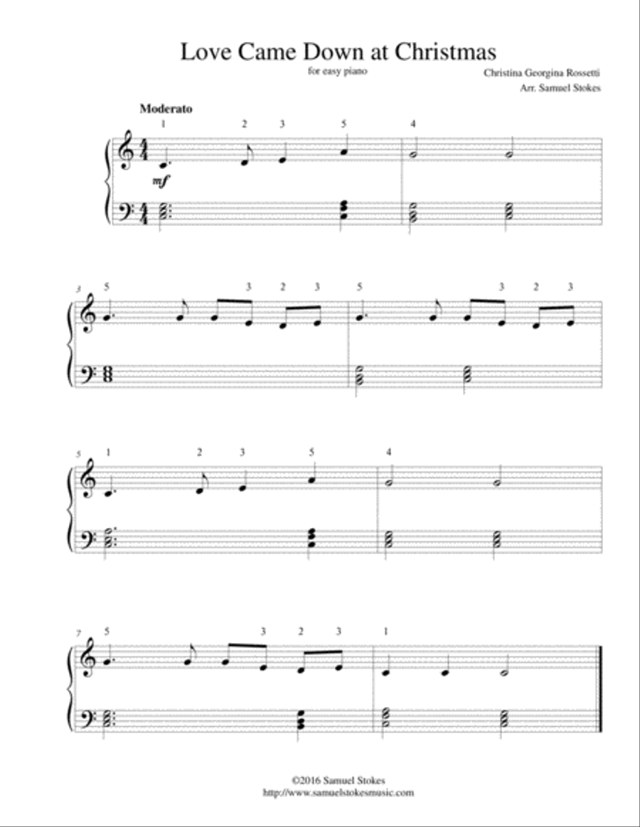 Love Came Down at Christmas - for easy piano Easy Piano scores gallery preview page 1