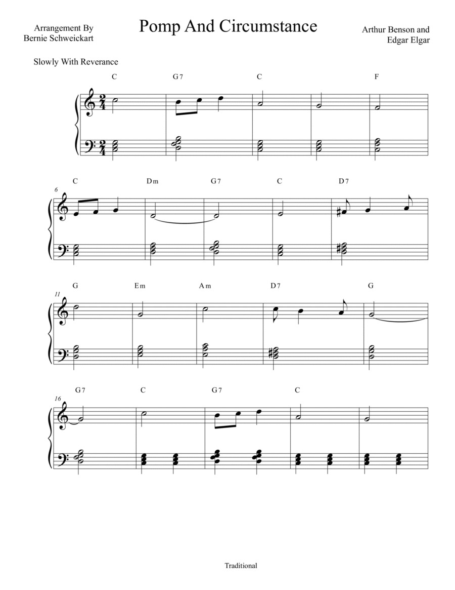 Pomp And Circumstance (In C Major) Voice scores gallery preview page 1