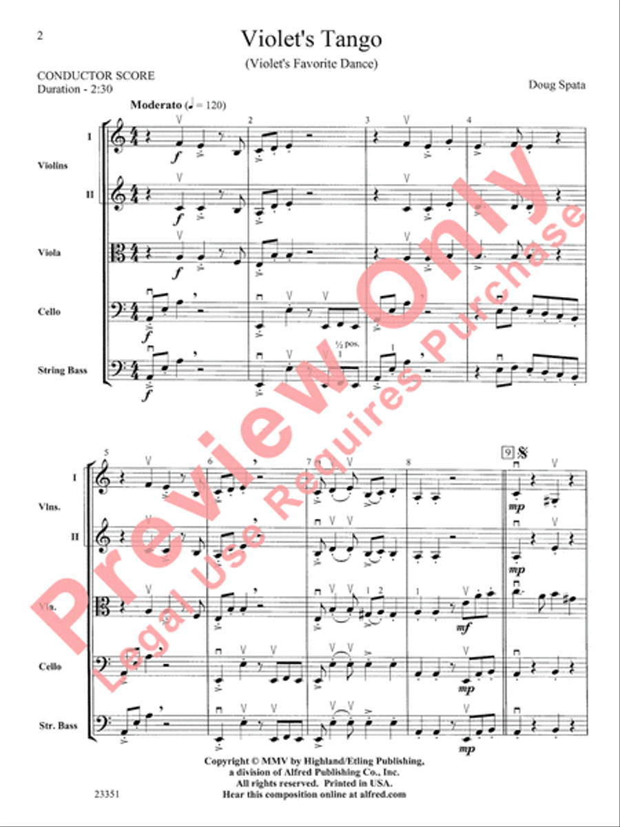Violet's Tango String Orchestra scores gallery preview page 3