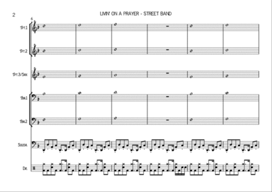 Livin' On A Prayer Brass Ensemble scores gallery preview page 2