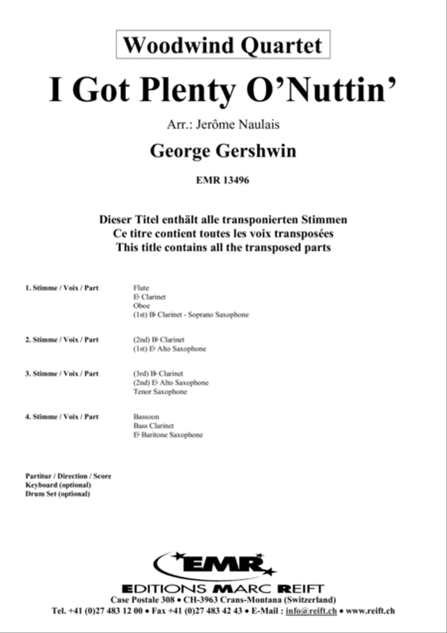 I Got Plenty O' Nuttin' Woodwind Quartet scores gallery preview page 2