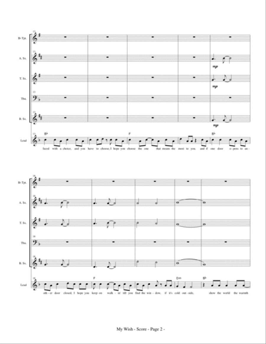My Wish My Wish Large Ensemble scores gallery preview page 4