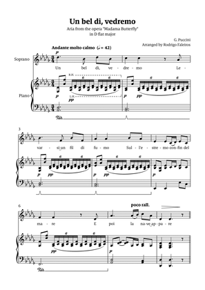 Un Bel Di Vedremo (from Madama Butterfly) - for Soprano - in Db major