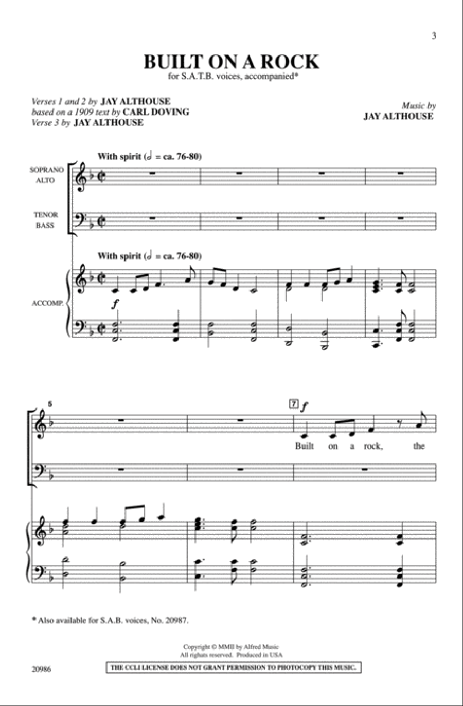 Built on a Rock 4-Part scores gallery preview page 13
