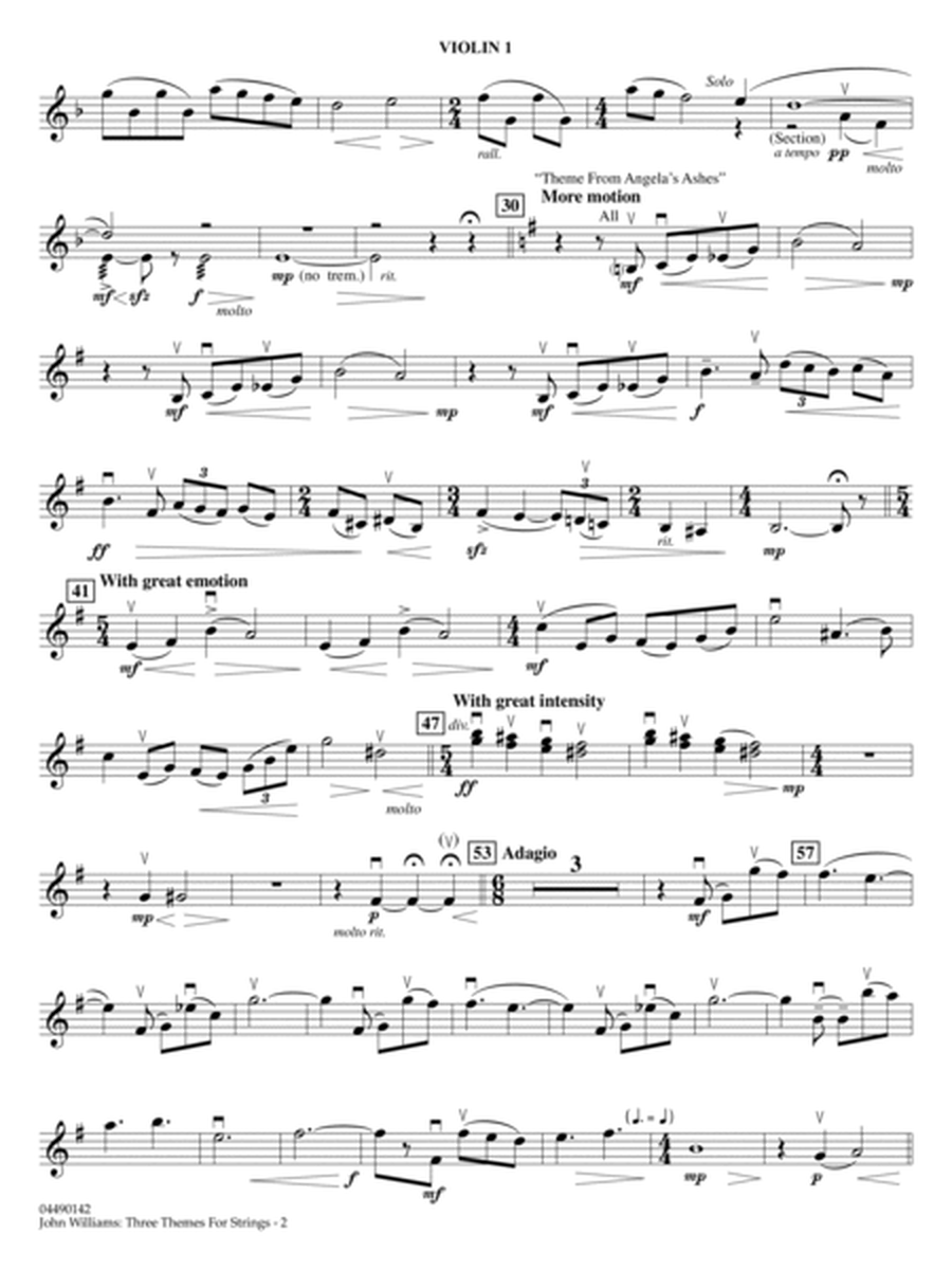 John Williams: Three Themes for Strings (arr. John Moss) - Violin 1