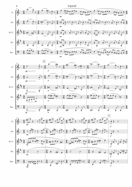 Asparukh for Wind Quintet (flute, oboe, clarinet, horn, basson) image number null