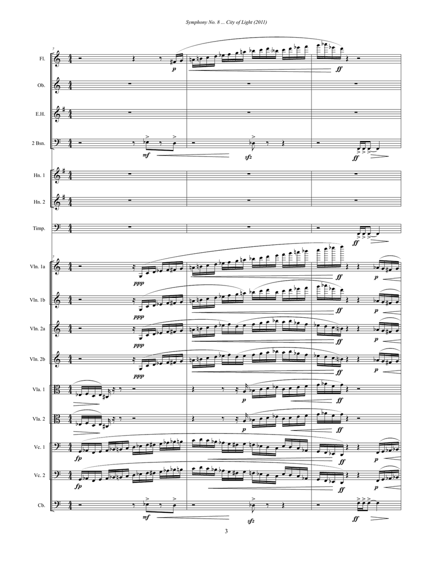 Symphony No. 8 ... City of Light (2011) for chamber orchestra - Score Only Chamber Orchestra scores gallery preview page 5