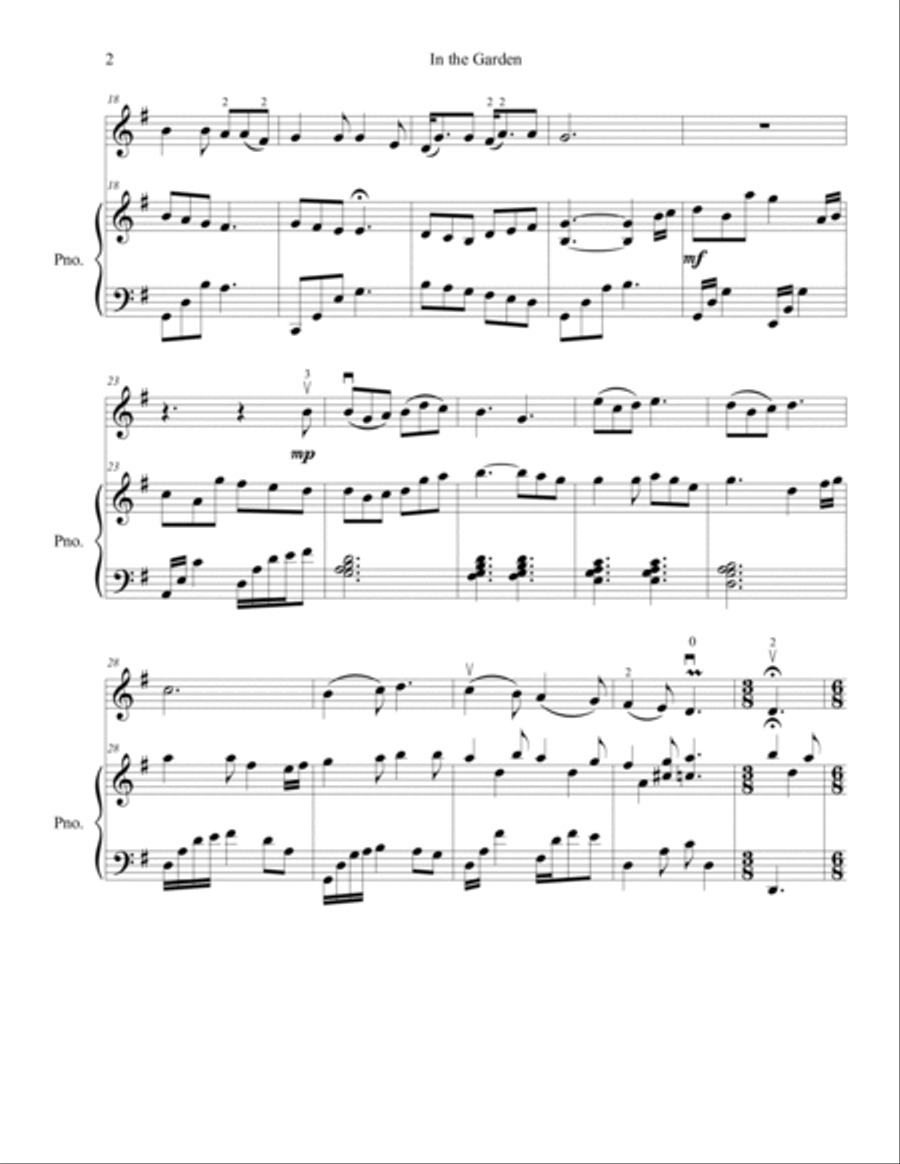 In the Garden -- intermediate violin solo Violin Solo scores gallery preview page 3
