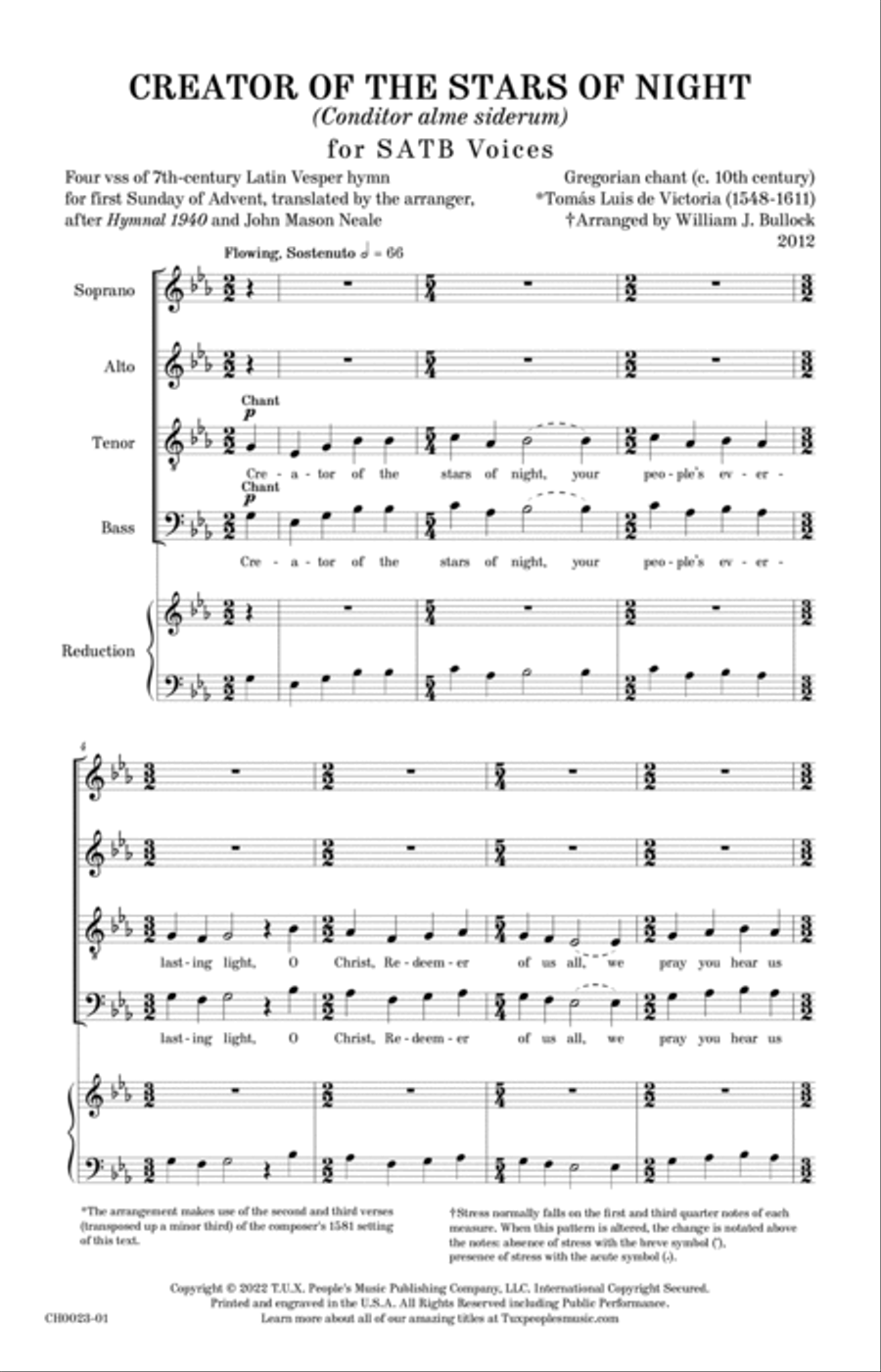 Creator of the Stars of Night 4-Part scores gallery preview page 3