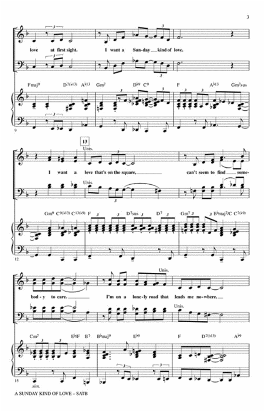 A Sunday Kind of Love Choir scores gallery preview page 3