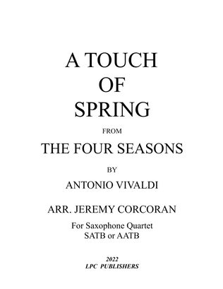Book cover for A Taste of Spring from the Four Seasons for Saxophone Quartet (SATB or AATB)