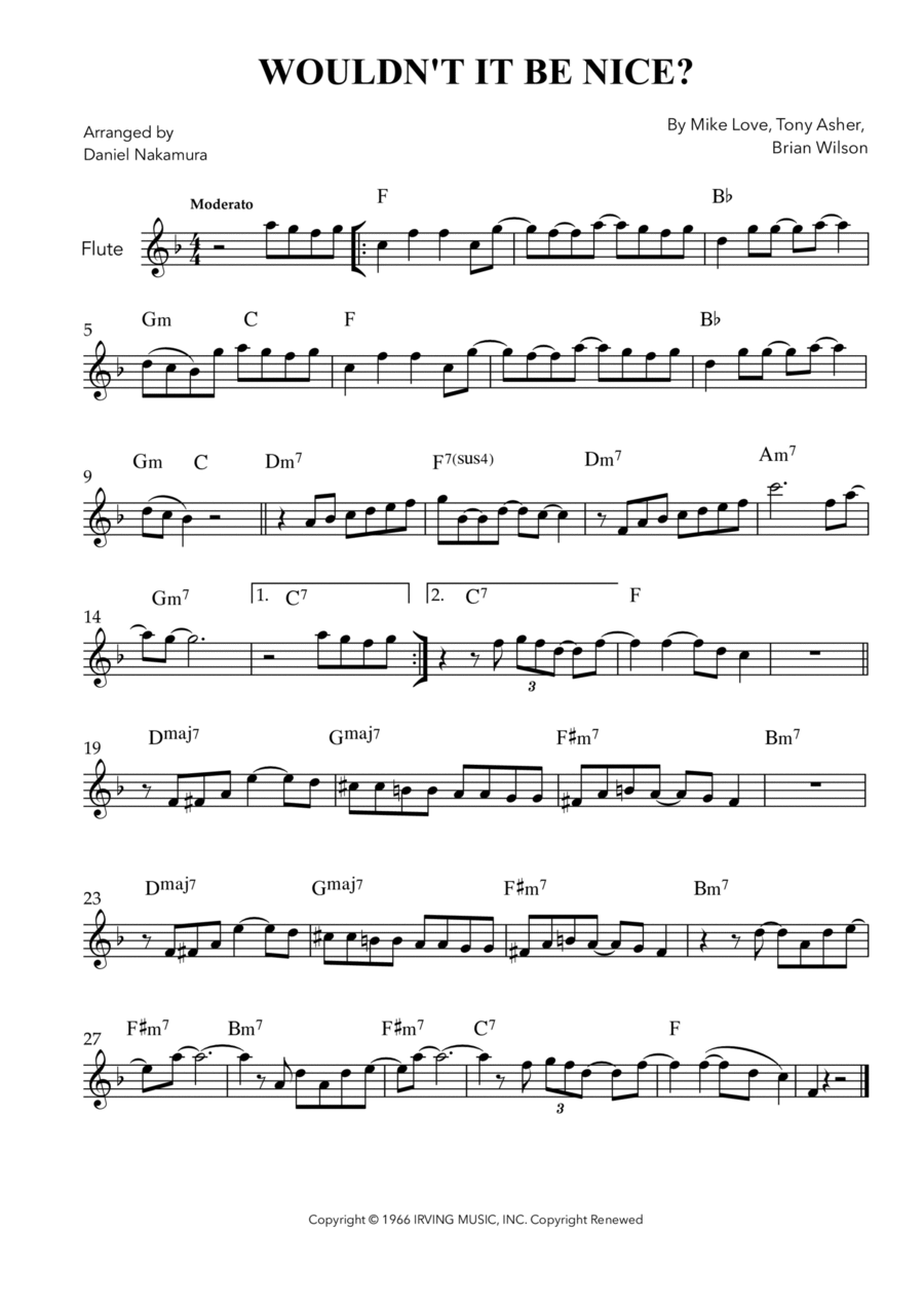 Wouldn't It Be Nice Wouldn't It Be Nice Piano scores gallery preview page 1