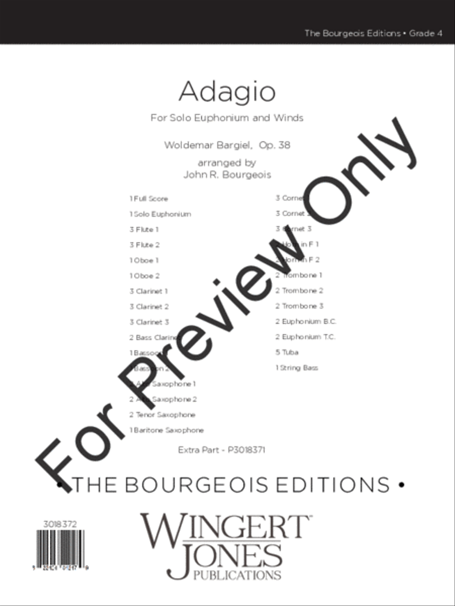 Adagio Solo Euphonium and Winds (Score) Concert Band scores gallery preview page 2