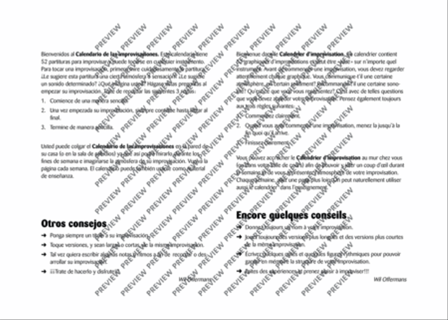Improvisation Calendar Score scores gallery preview page 4