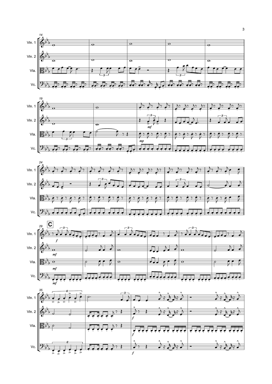Eye Of The Tiger String Quartet scores gallery preview page 3
