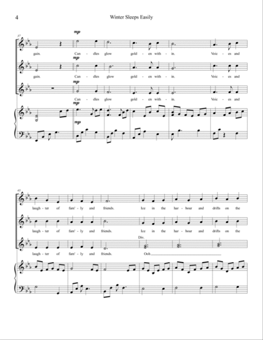 Winter Sleeps Easily ~ SSA Version SSA scores gallery preview page 5