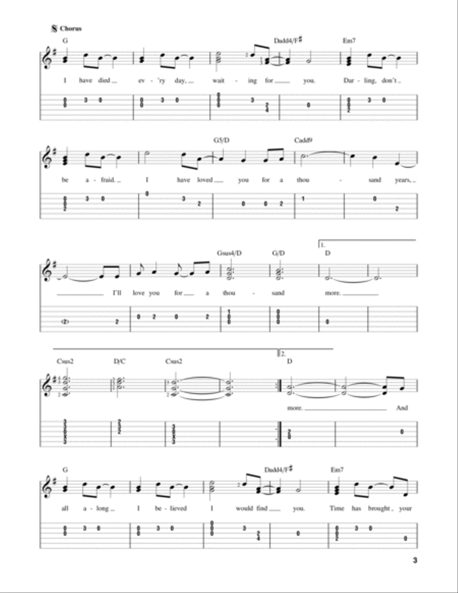 A Thousand Years Acoustic Guitar scores gallery preview page 3