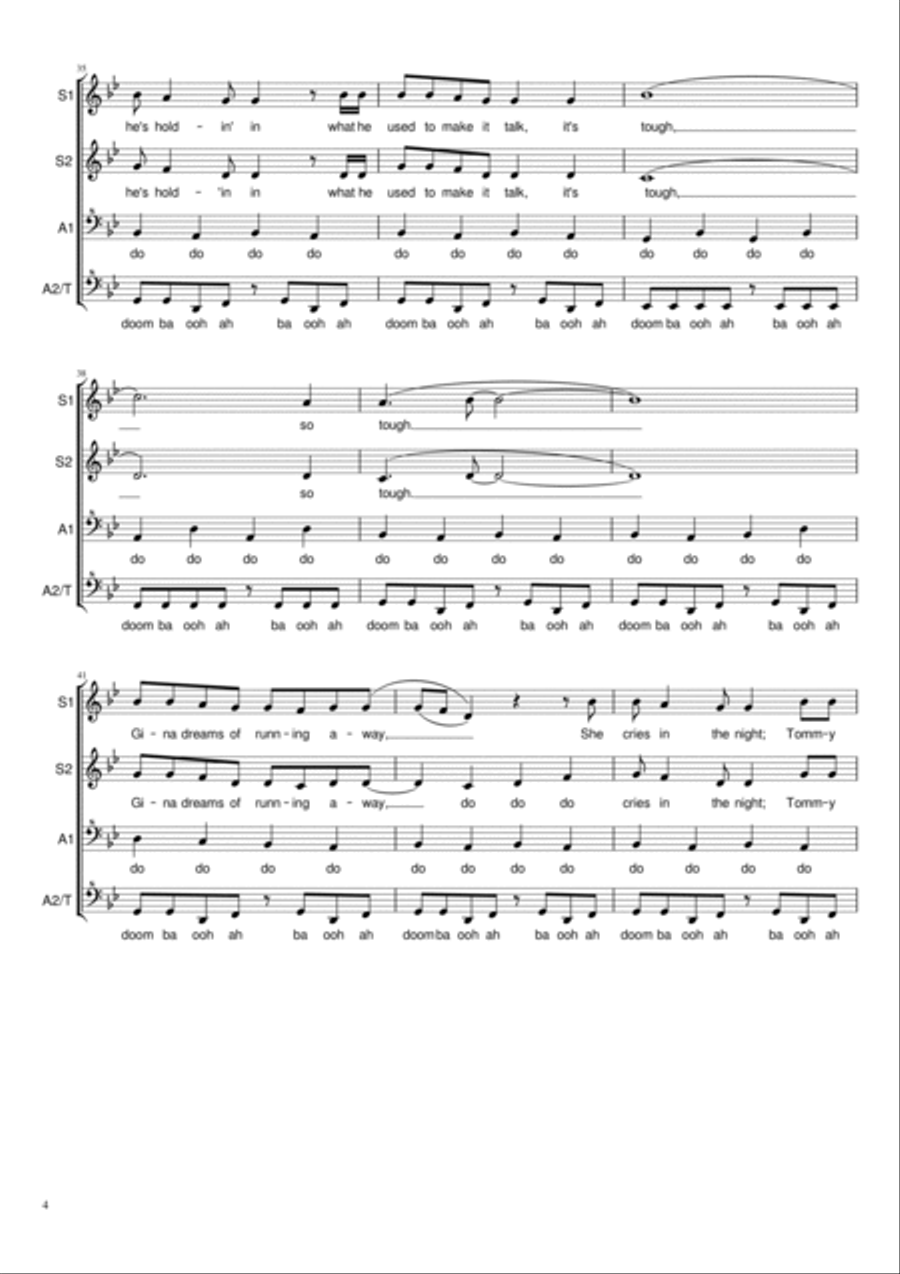 Livin' On A Prayer SSAA scores gallery preview page 4