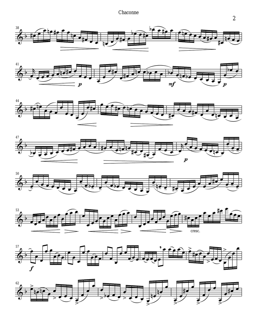 Bach Chaconne for solo (unaccompanied) clarinet Clarinet Solo scores gallery preview page 2