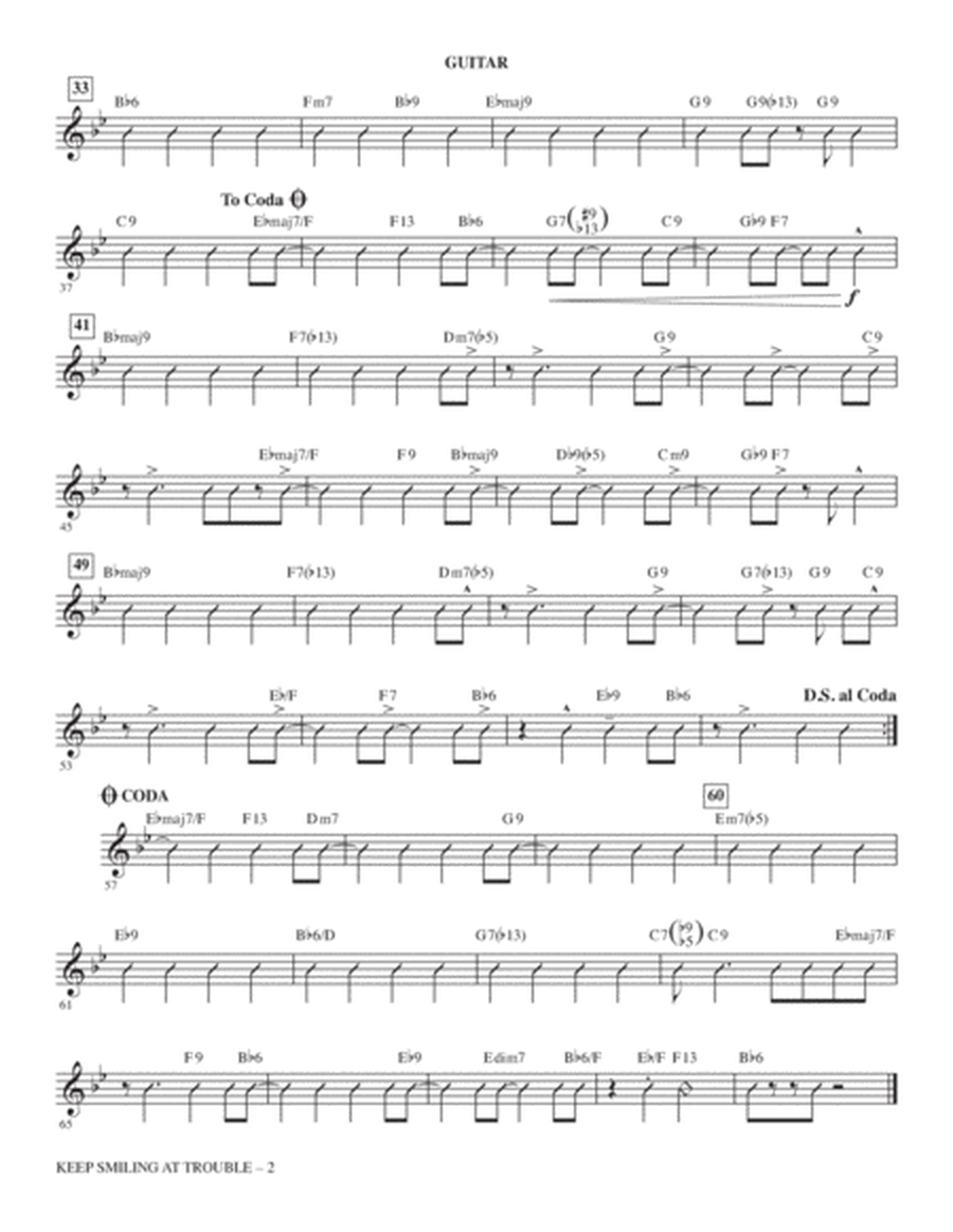 Keep Smiling at Trouble (Trouble's a Bubble) (arr. Kirby Shaw) - Guitar