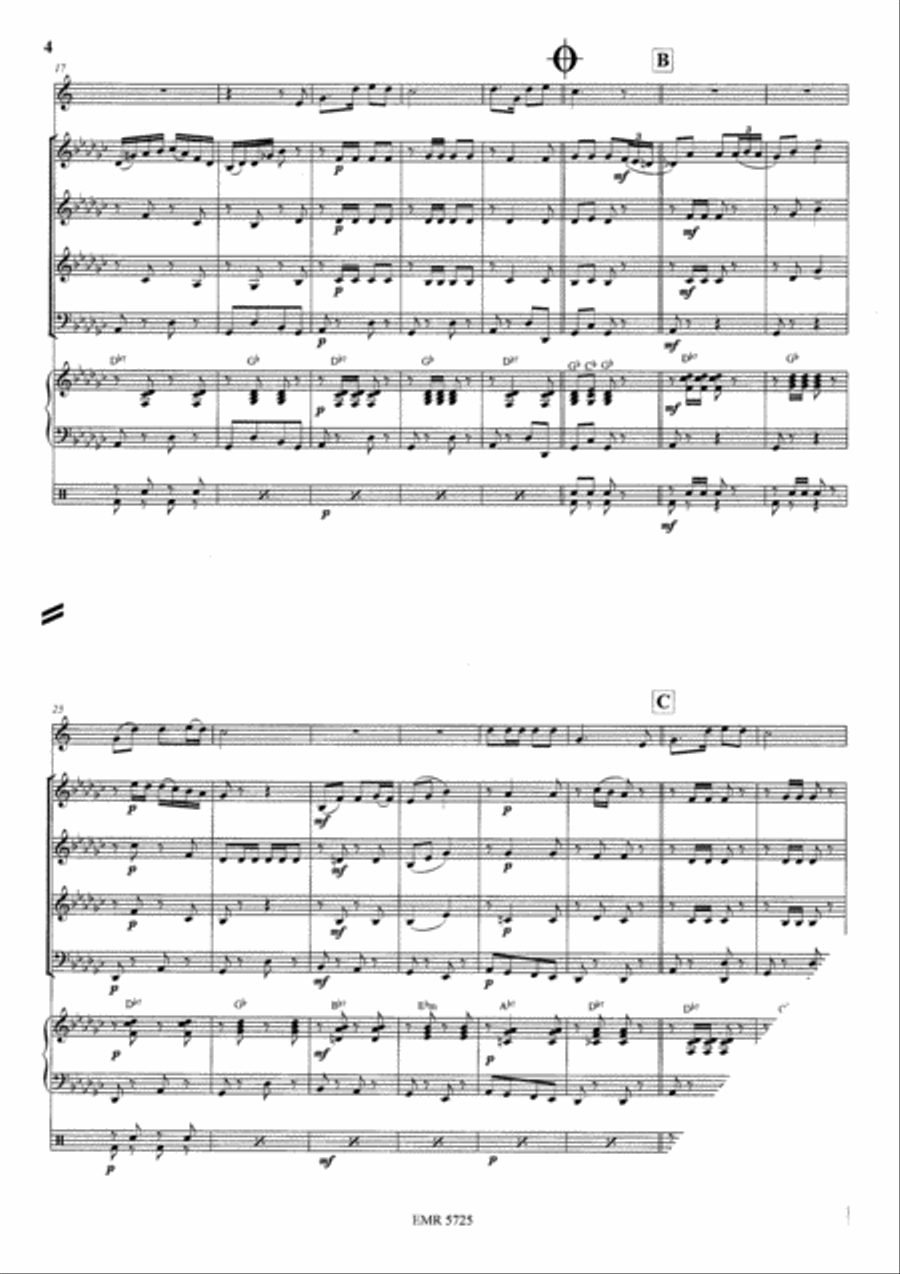 Watering The Periwinkles Brass Quartet scores gallery preview page 5