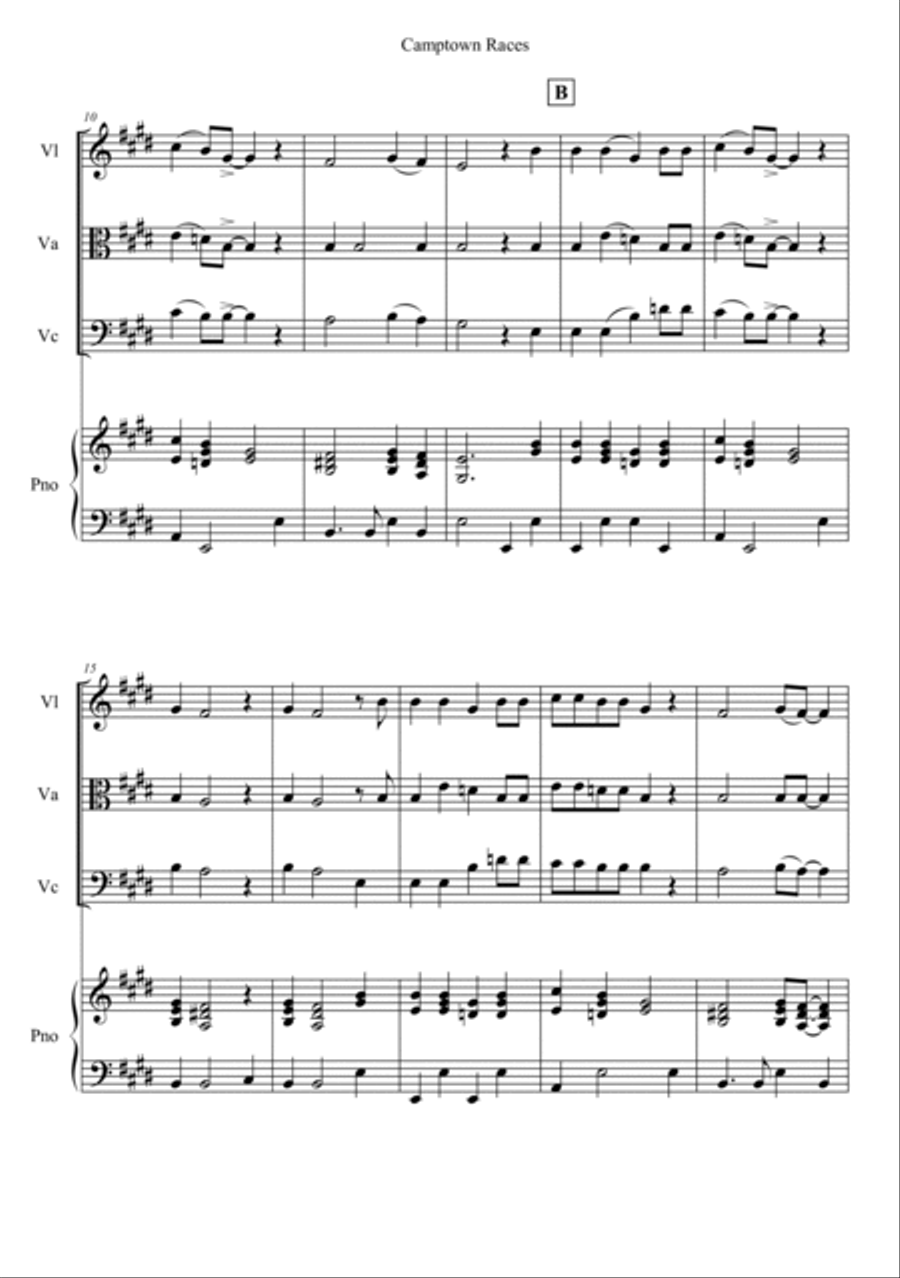 Camptown Races Camptown Races Piano Quartet scores gallery preview page 2