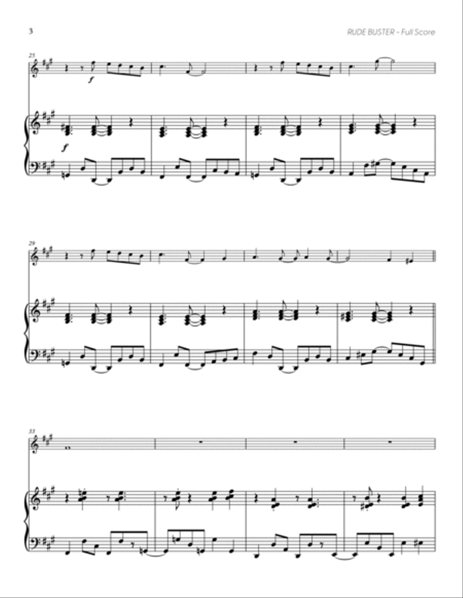 Rude Buster (from DELTARUNE) (for Solo Violin with Piano Accompaniment) Violin Solo scores gallery preview page 4