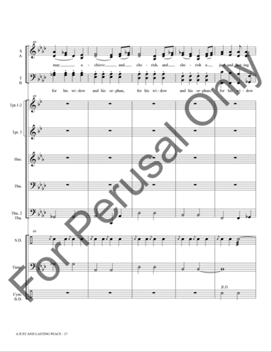 A Just And Lasting Peace (Brass and Percussion Score/Parts) Choir scores gallery preview page 18
