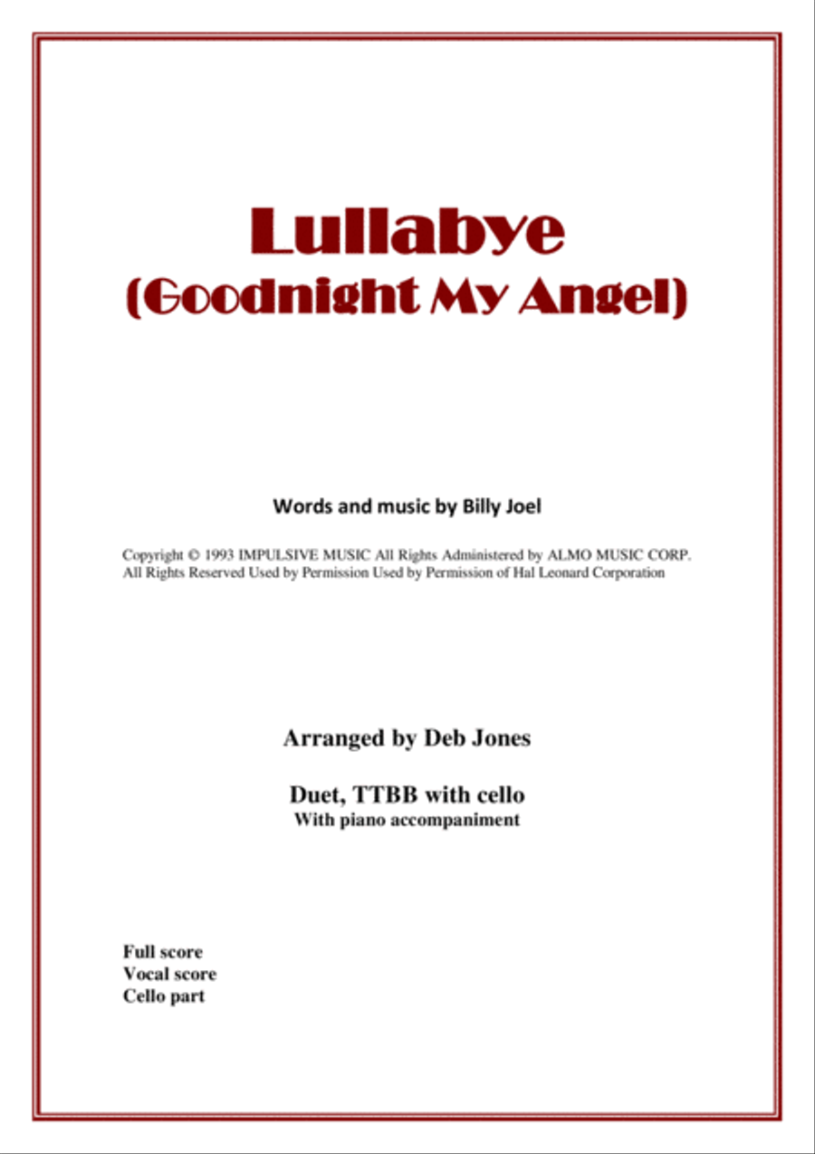 Lullabye (Goodnight, My Angel) TTBB scores gallery preview page 1